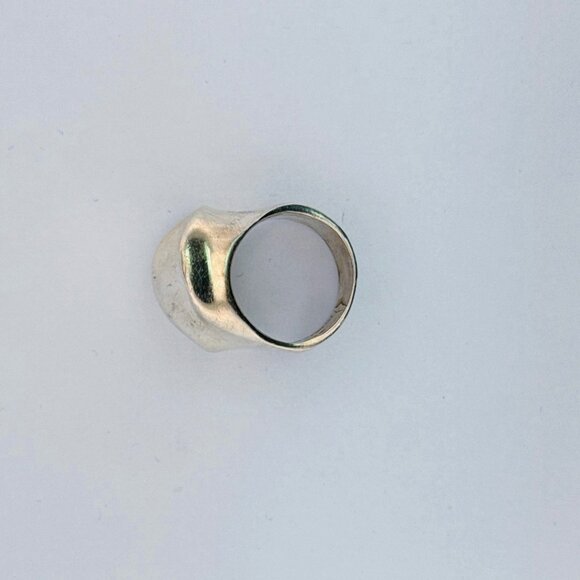 Vintage Mexico Modernist Sculptural Wave Ring Sterling Silver 925 Size 7 16.6g - Picture 5 of 10
